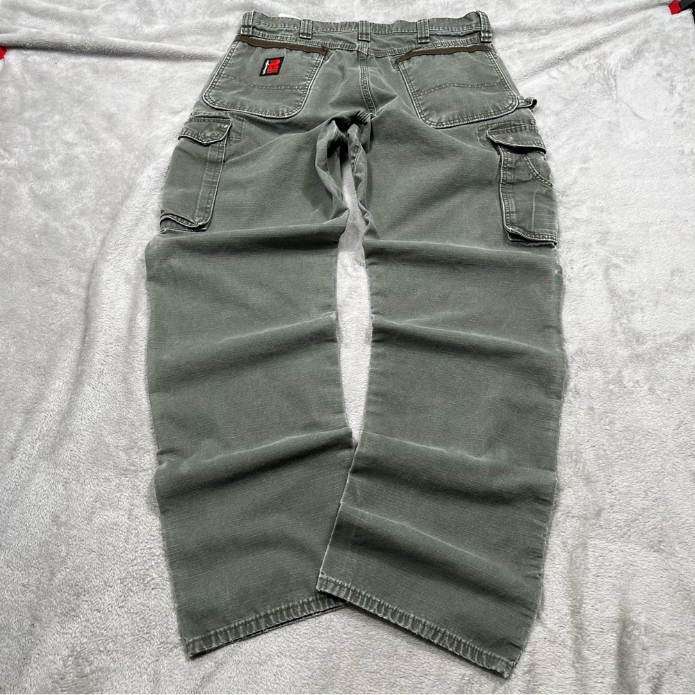 Wrangler Riggs Ripstop Ranger Loose Fit Pants Mens 34x33 Olive Green Cargo Baggy